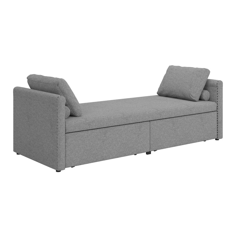 Chaise longue moderne pour lit de repos, lit de repos simple avec 2 tiroirs, pas besoin de matelas, parfait pour les salons et les bureaux à domicile