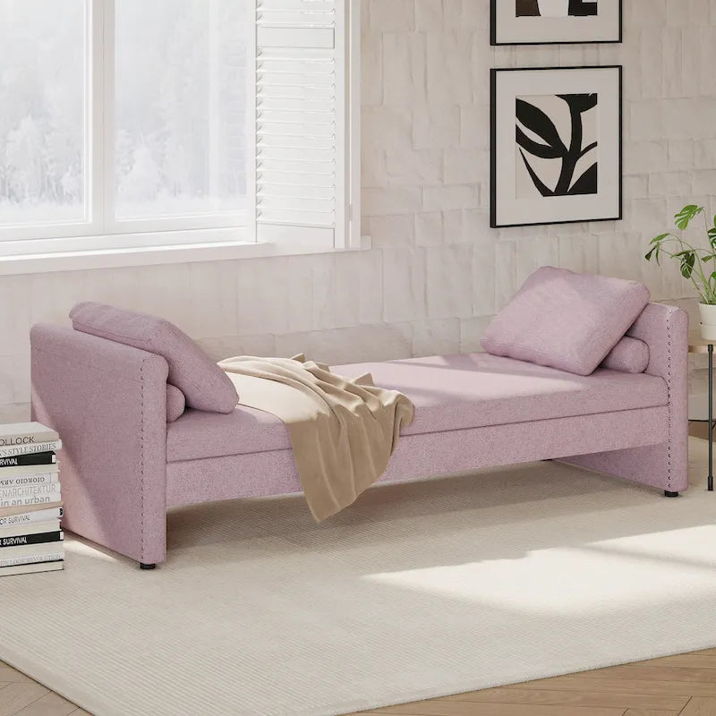Chaise longue moderne pour lit de repos, lit de repos simple avec 2 tiroirs, pas besoin de matelas, parfait pour les salons et les bureaux à domicile