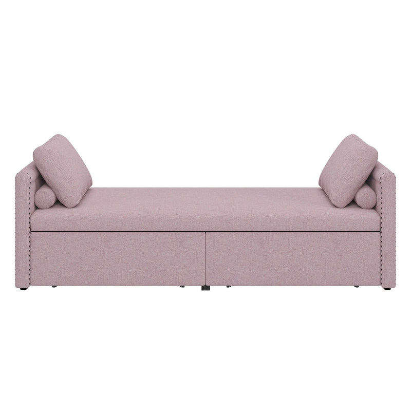 Chaise longue moderne pour lit de repos, lit de repos simple avec 2 tiroirs, pas besoin de matelas, parfait pour les salons et les bureaux à domicile