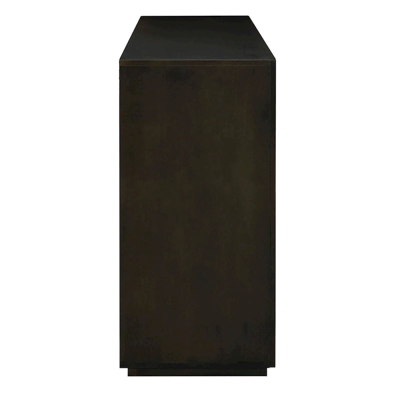 Buffet classique 4 portes avec rangement ouvert et étagères réglables