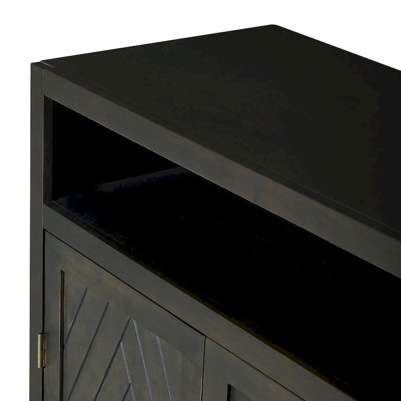 Buffet classique 4 portes avec rangement ouvert et étagères réglables