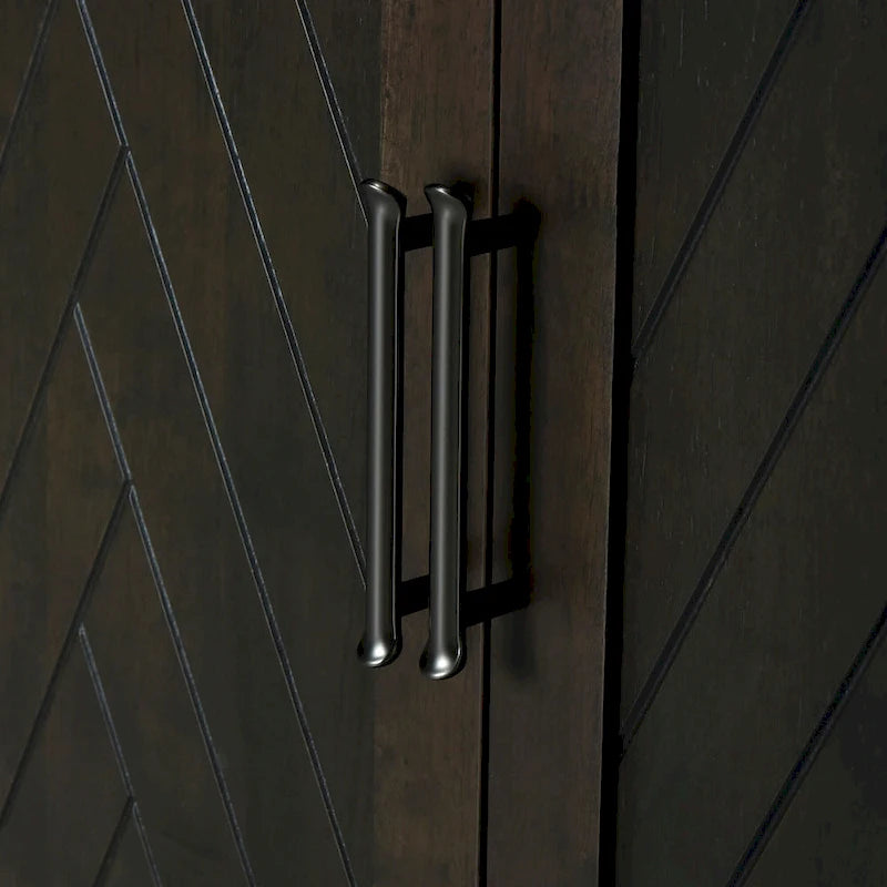Buffet classique 4 portes avec rangement ouvert et étagères réglables