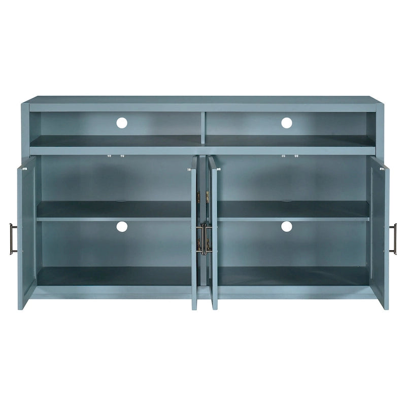 Buffet classique 4 portes avec rangement ouvert et étagères réglables