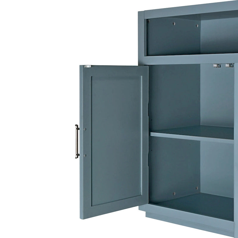 Buffet classique 4 portes avec rangement ouvert et étagères réglables