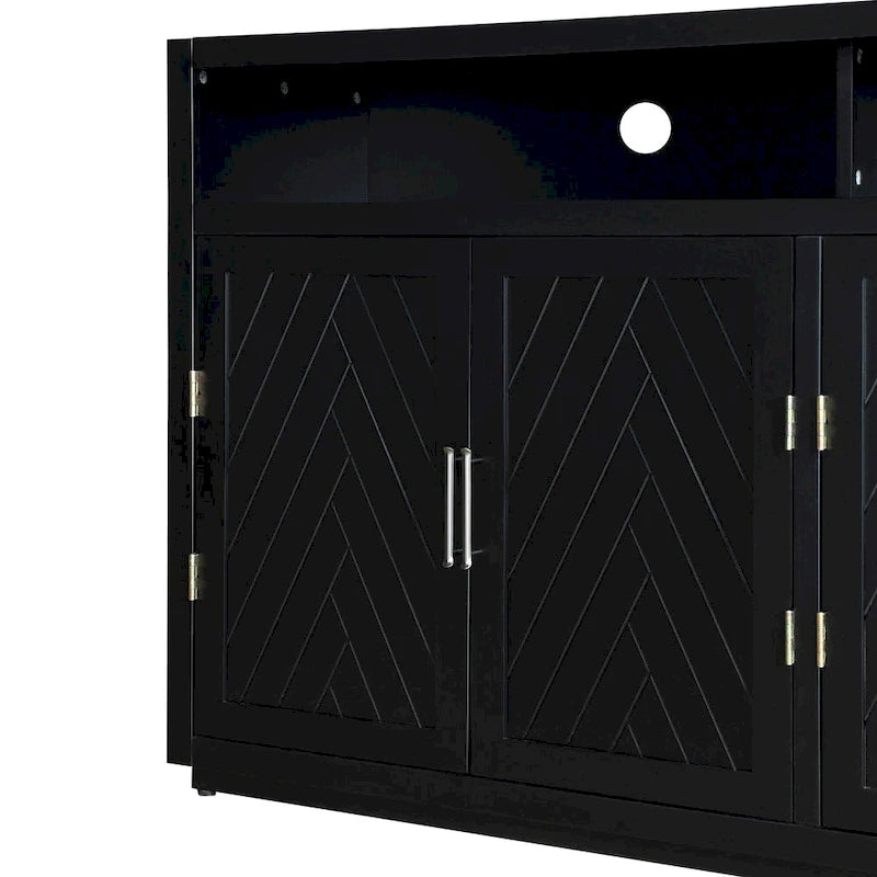 Buffet classique 4 portes avec rangement ouvert et étagères réglables