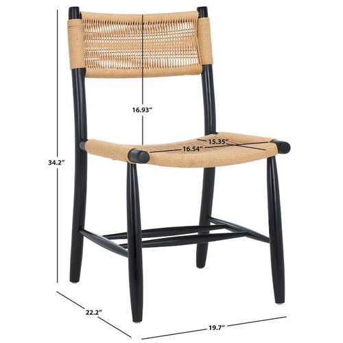 Chaise de salle à manger en corde de 17 po [LOT de 2] - 20Lx22Px34H