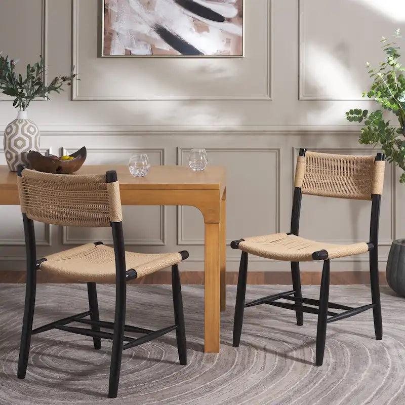 Chaise de salle à manger en corde de 17 po [LOT de 2] - 20Lx22Px34H